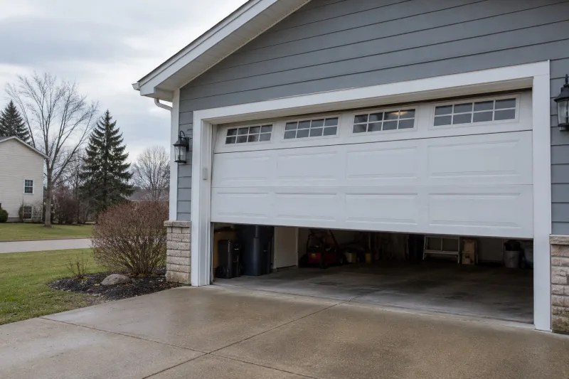 Residential garage door stuck partway open